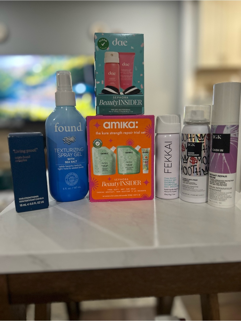 Haircare Set: Amika, Fekkai, IGK x2, Living Proof and Dae